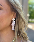 BOW19DETAILS - LEAF EARRINGS MINI - LIGHT PINK