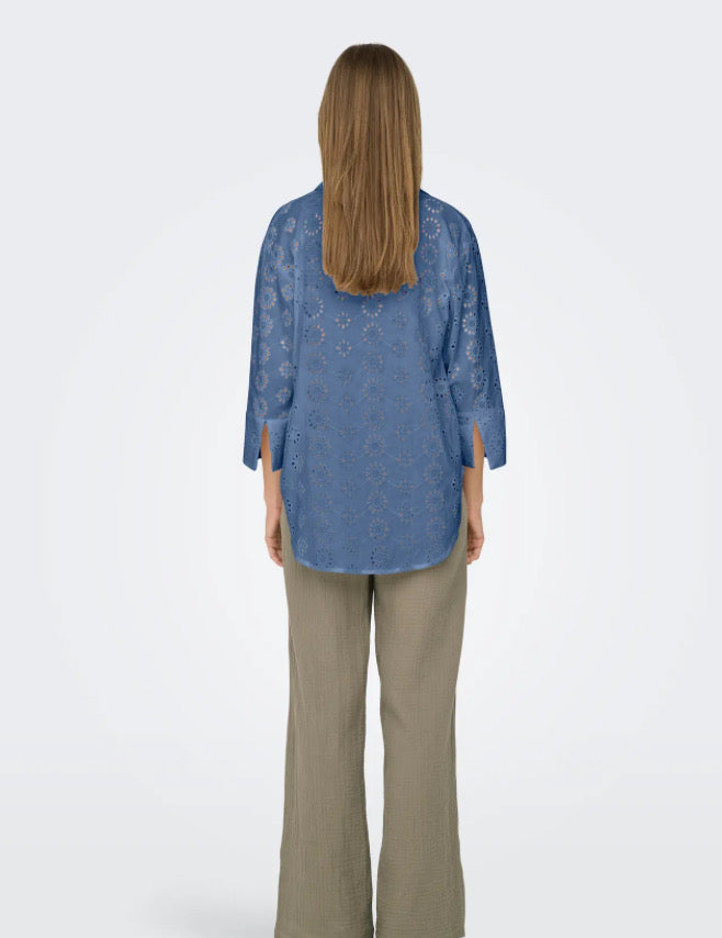 JDY - TALLIE 3/4 LONG SHIRT - VINTAGE INDIGO