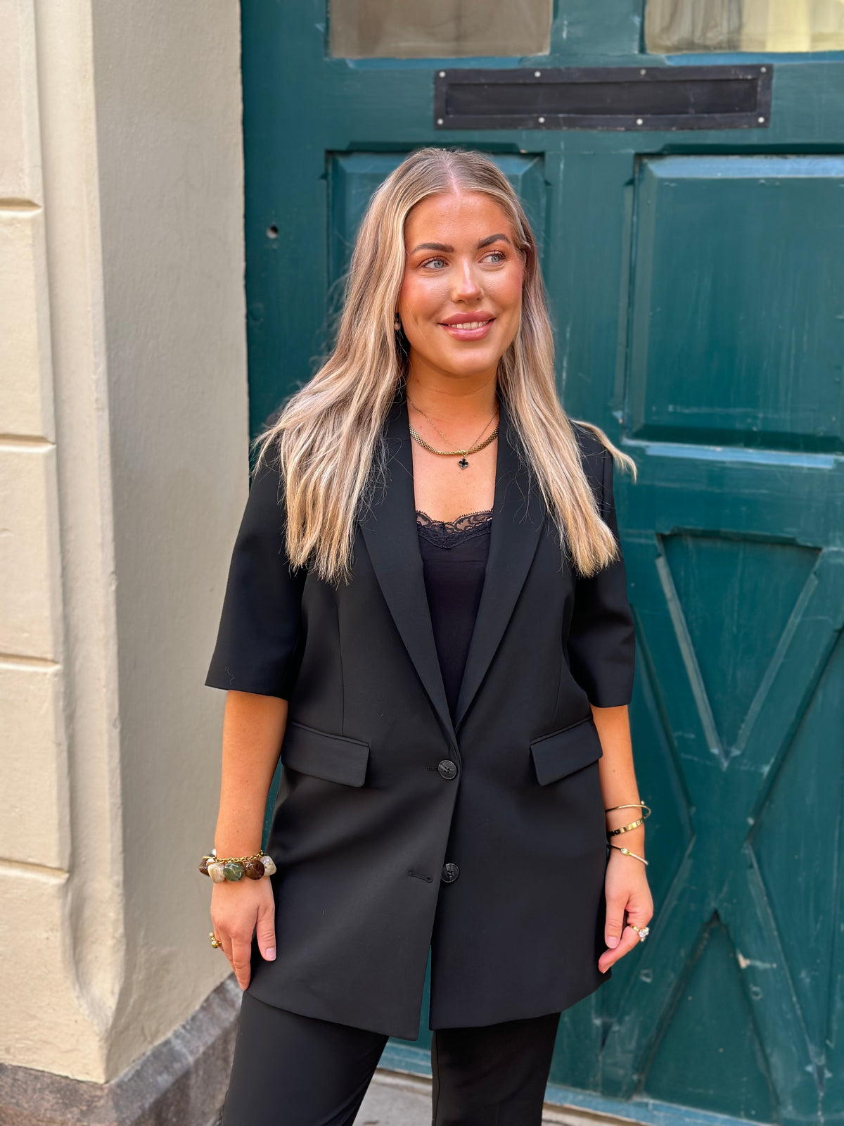 SELECTED FEMME - RITA SS RELAXED BLAZER - BLACK