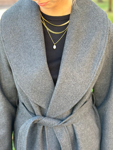 ONLY - AUGUSTA LIFE SHORT COAT - DARK GREY MELANGE