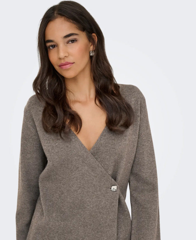 JDY - PRIME LIFE L/S V-NECK CARDIGAN - FALCON