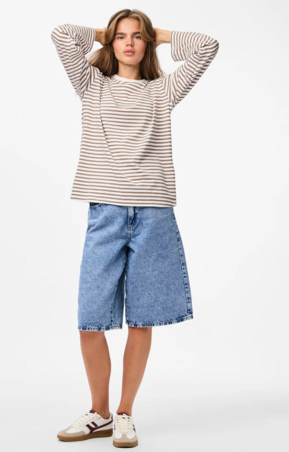 PIECES - SADIE LS TOP - CLOUD DANCES/FOSSIL