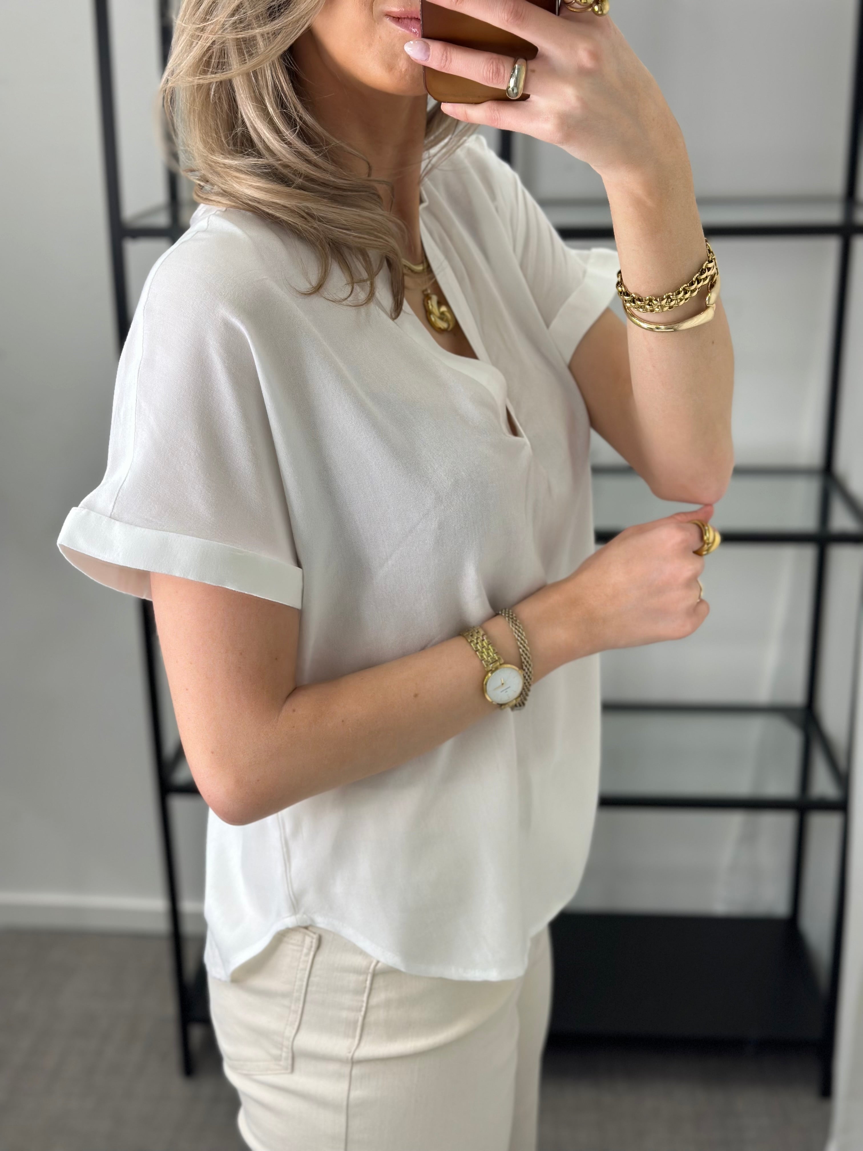 VEROMODA - BEAUTY SS TOP - SNOW WHITE