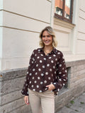 JDY - FAY L/S SHIRT - COFFEE BEAN/ CEMENT DOT