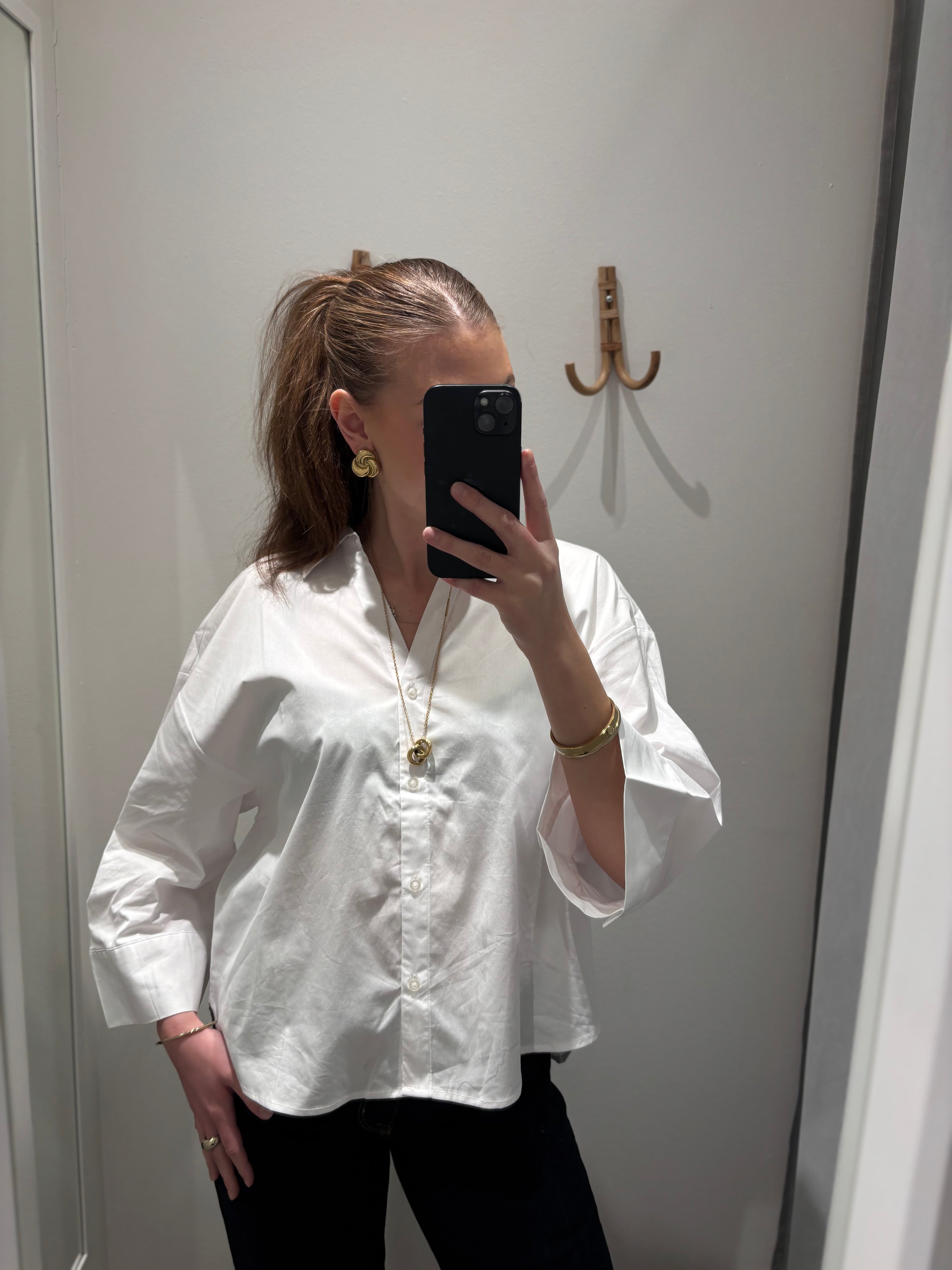 JDY - MIO 7/8 SHIRT - WHITE