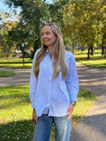 ONLY - RIMINI LIFE LS SHIRT MOCH - BRIGHT WHITE/ BLUE STRIPE