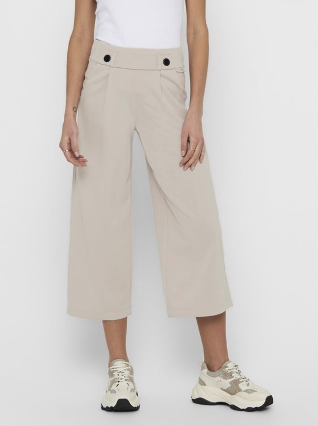 JDY - GEGGO NEW ANCLE PANTS - CHATEAU GRAY - BLACK BUTT