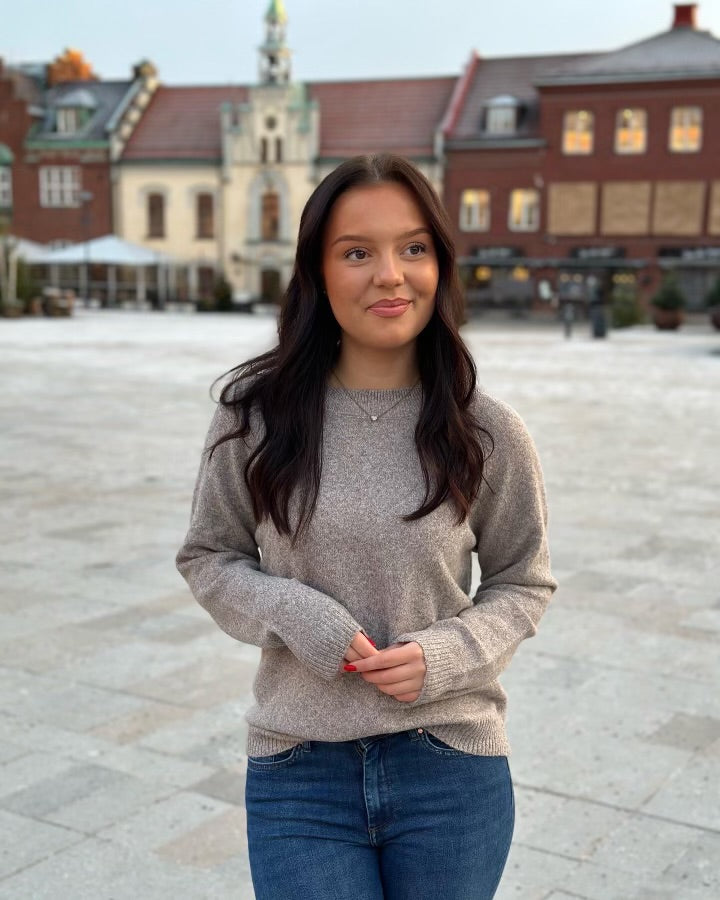 VERO MODA - DOFFY LS O-NECK BLOUSE - MOON ROCK