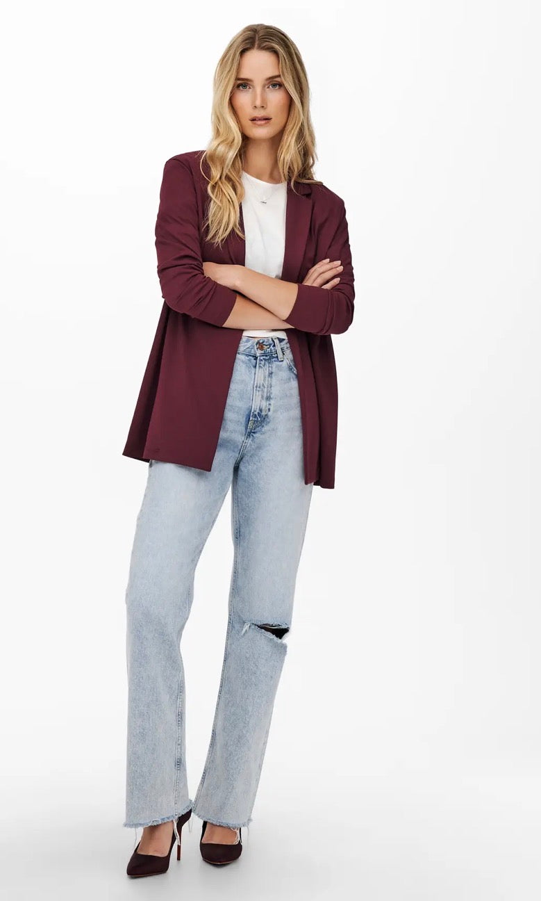JDY - GEGGO LIFE L/S BLAZER - WINDSOR WINE