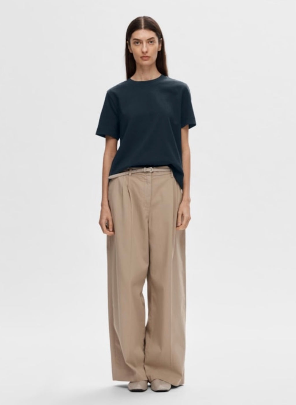 SELECTED FEMME - ESSENTIAL SS BOXY TEE - DARK SAPPHIRE