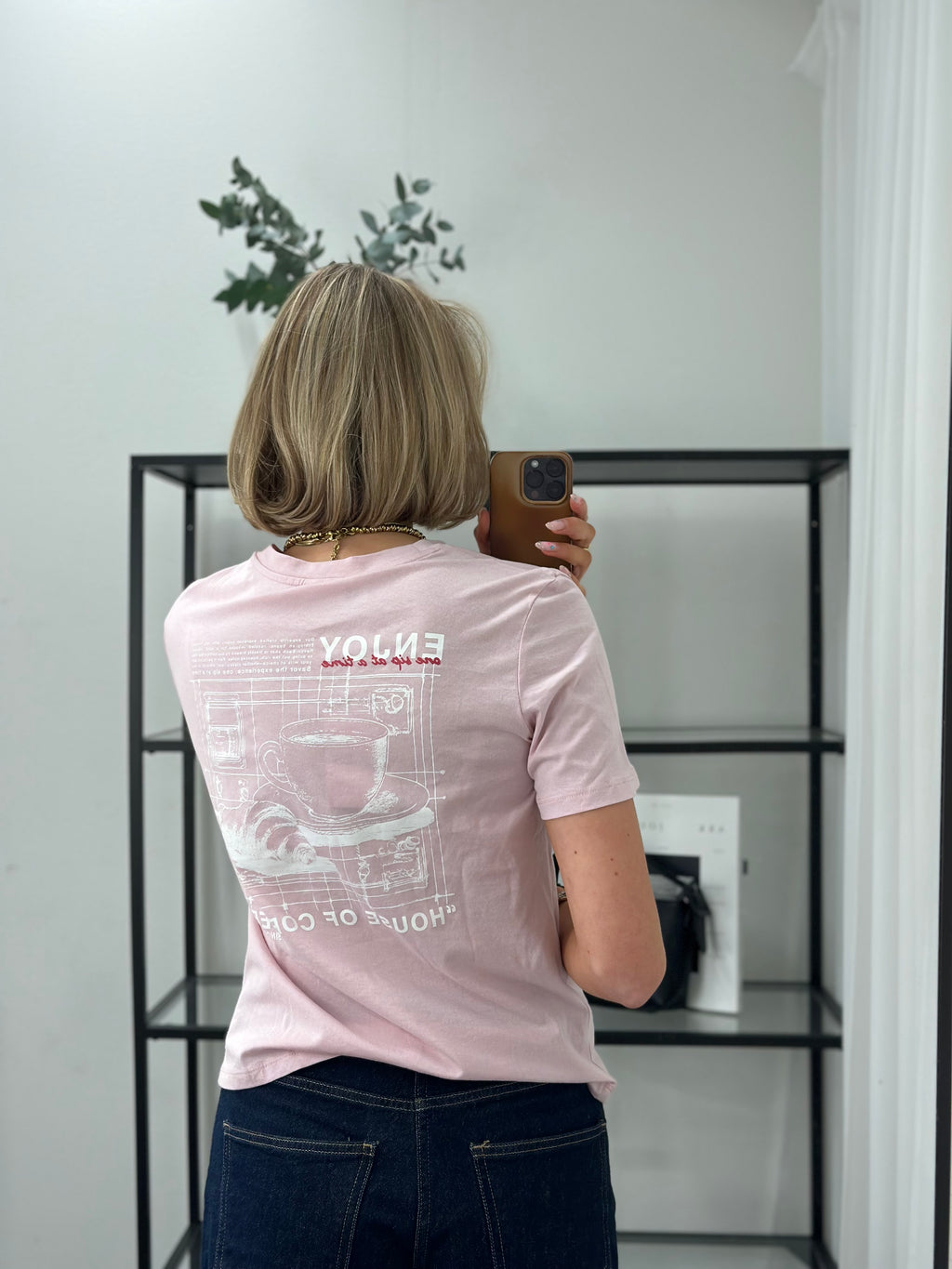 PIECES - BUDDY SS PRINTED T-SHIRT - ROSEATE SPOONBI