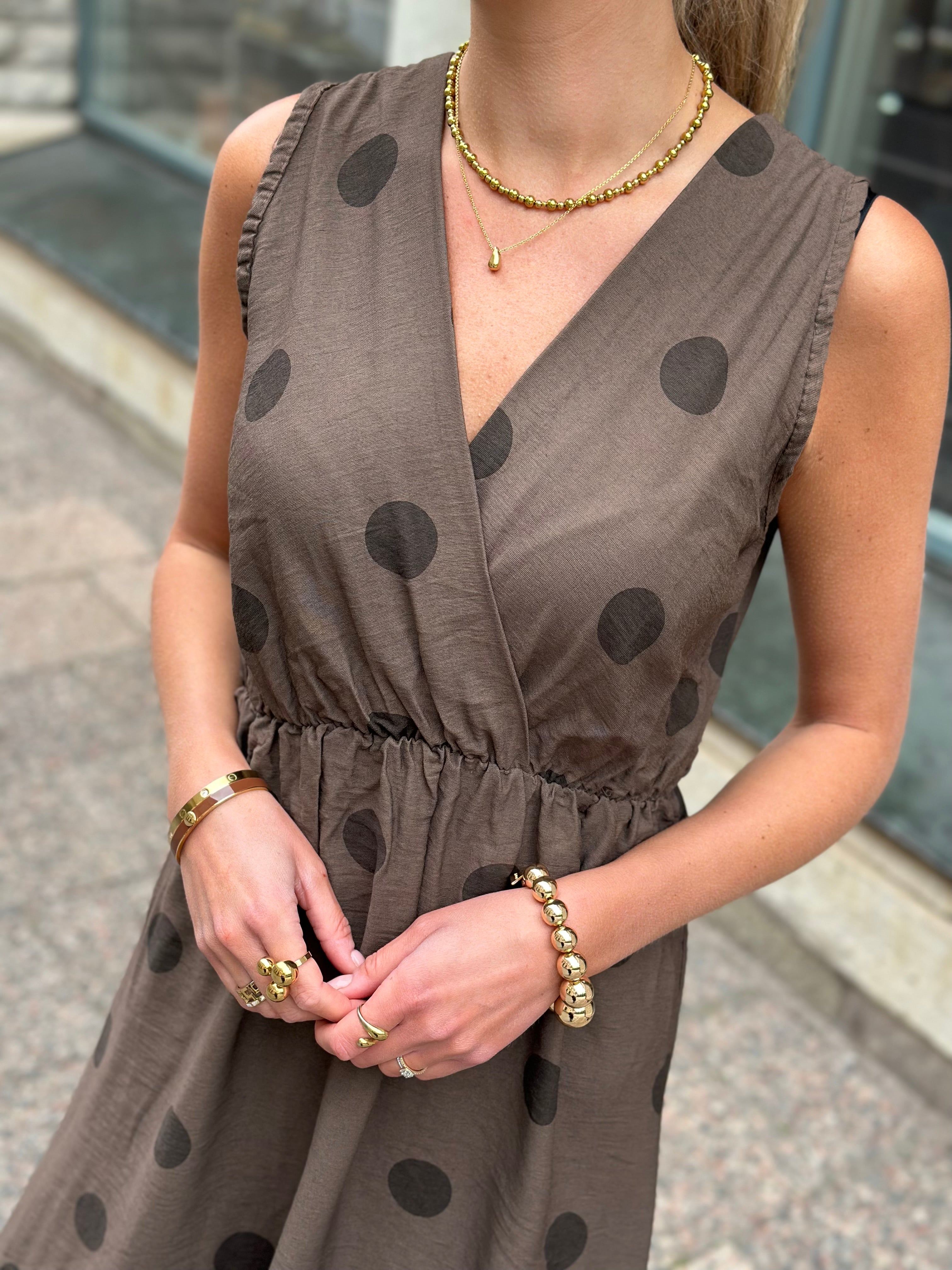 MARTA - LINETTA DRESS 23126 - NROWN/DOT