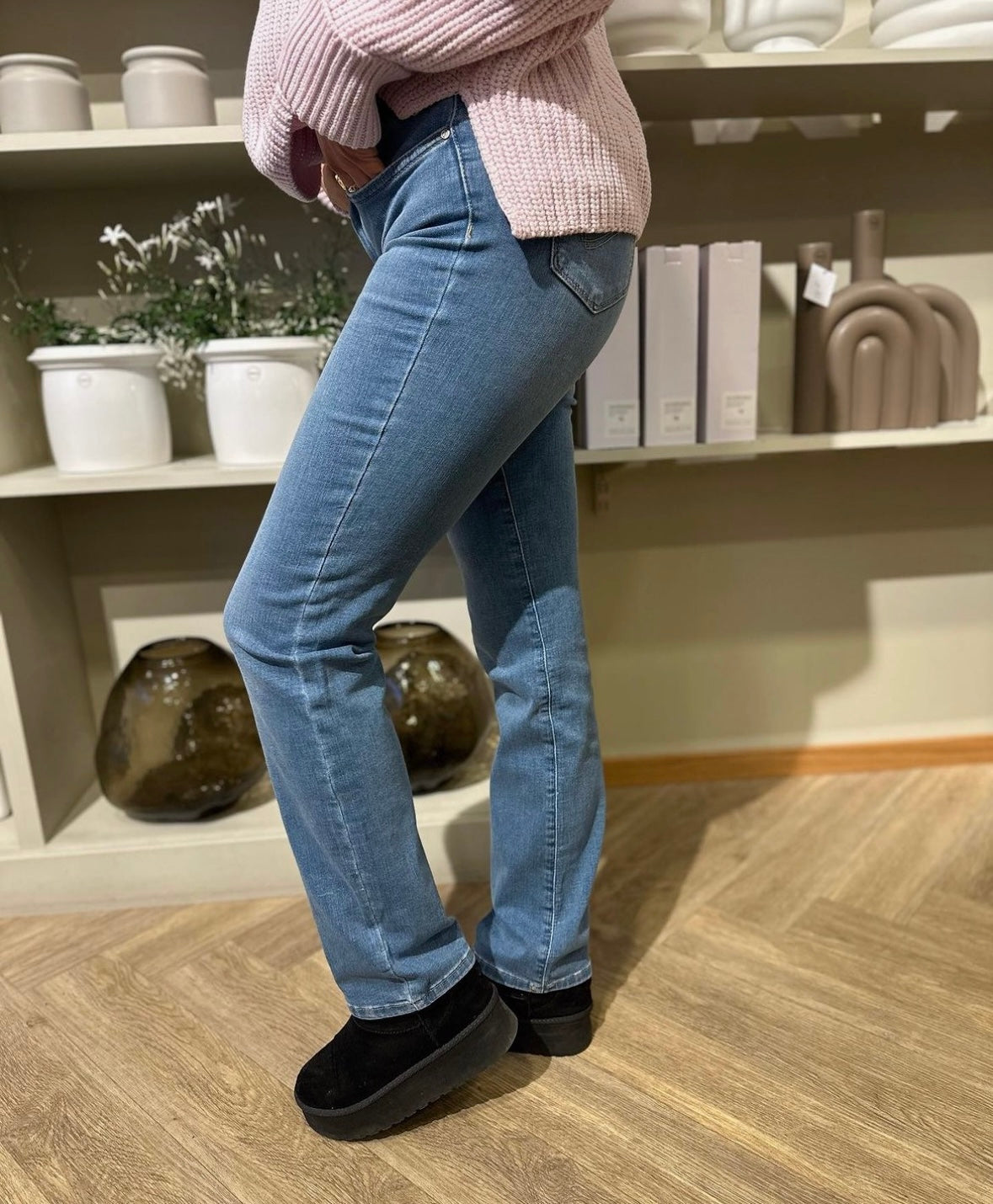 ONLY - ALICIA REG STRT DNM DOT568 - MEDIUM BLUE DENIM