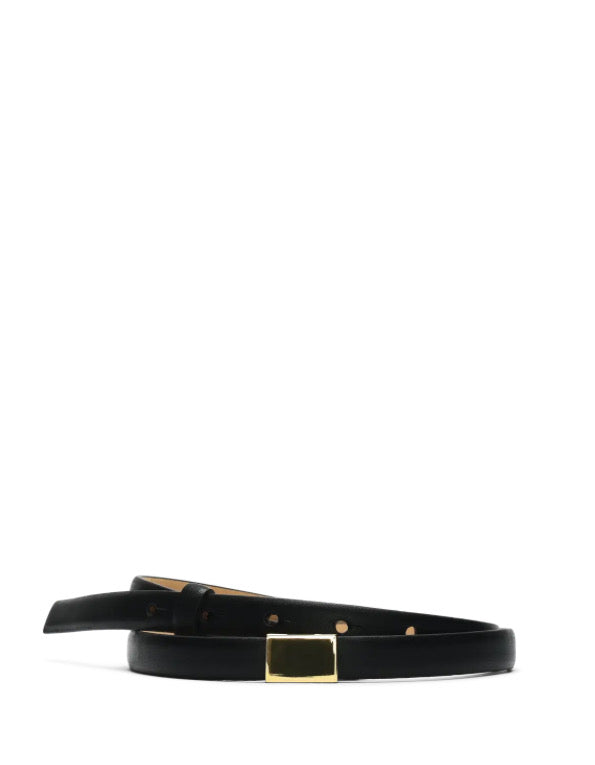 SELECTED FEMME - BABETH SLIM  LEATHER BELT - BLACK