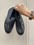 MARTA - SNEAKERS SNAKE PRINT - BLACK