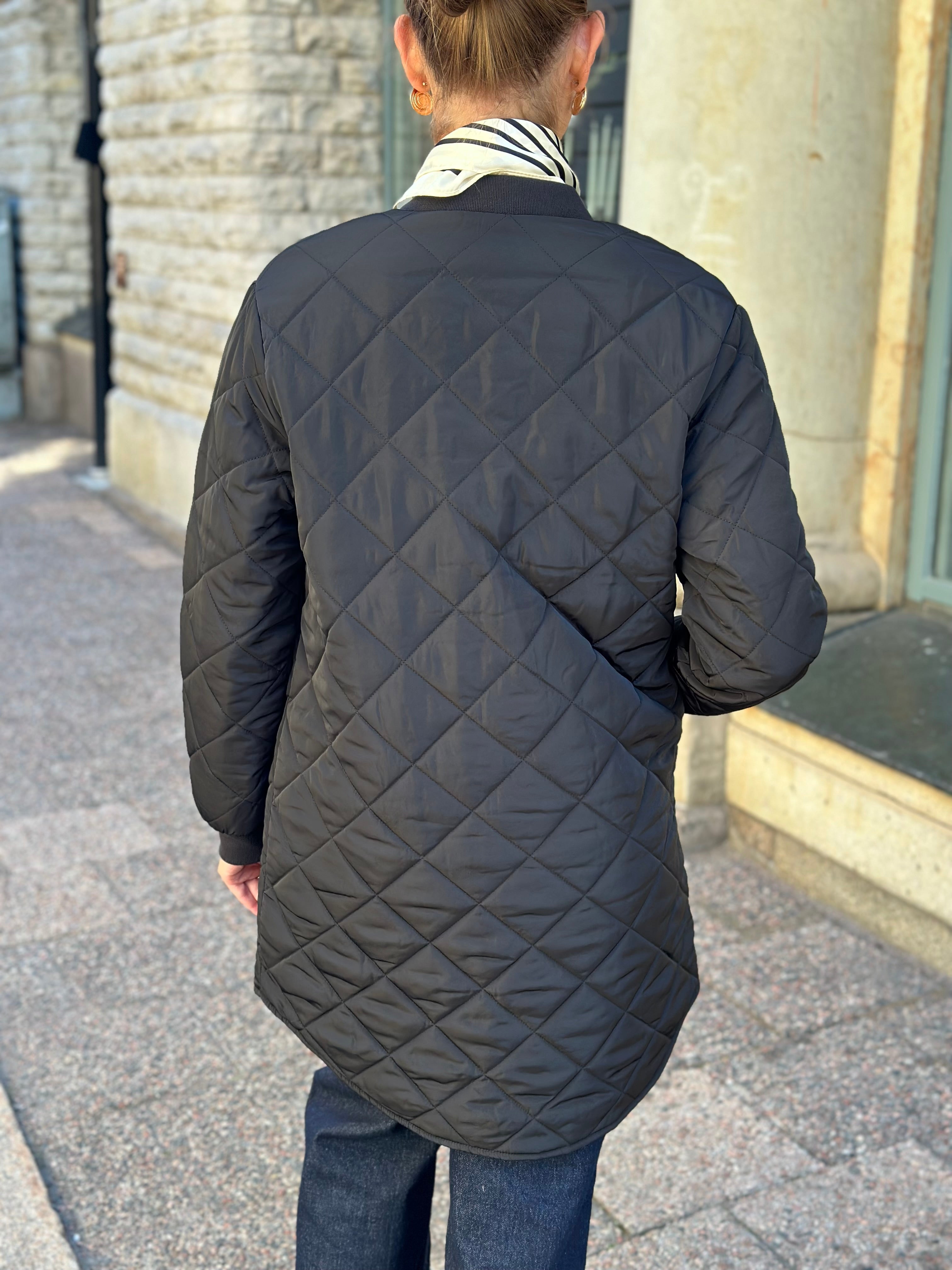ONLY - JESSICA QUILTED COAT ZIP - BLACK