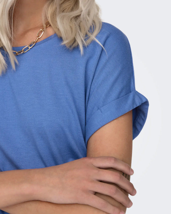 ONLY - MOSTER O-NECK TOP - BLUE YONDER