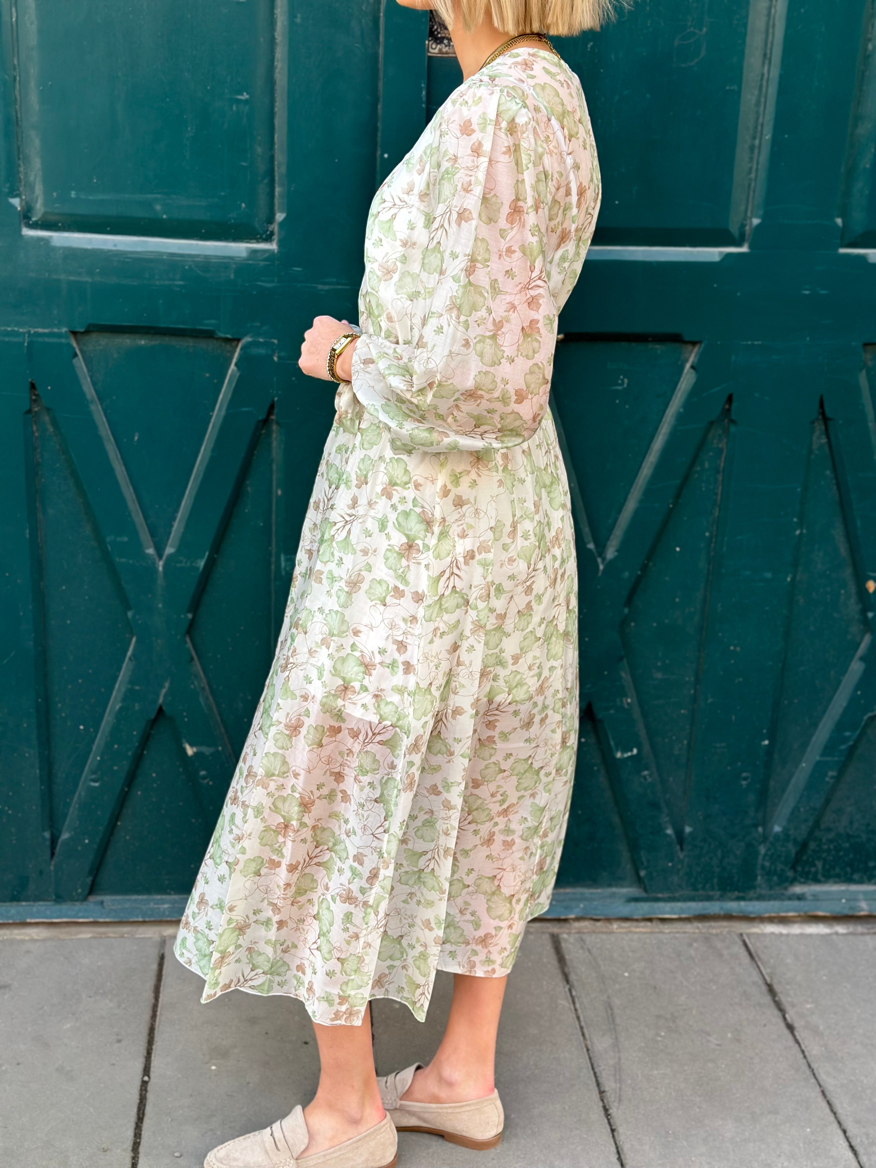 JÖRLEVIK - FLOWER DRESS - GREEN