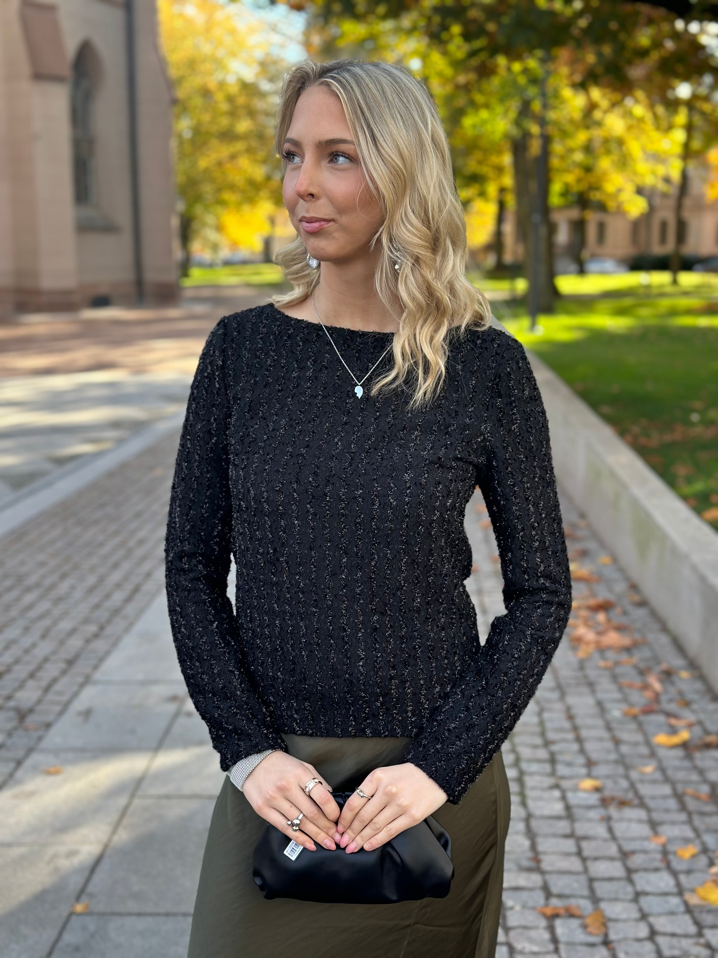 PIECES - RUTH LS TOP - BLACK