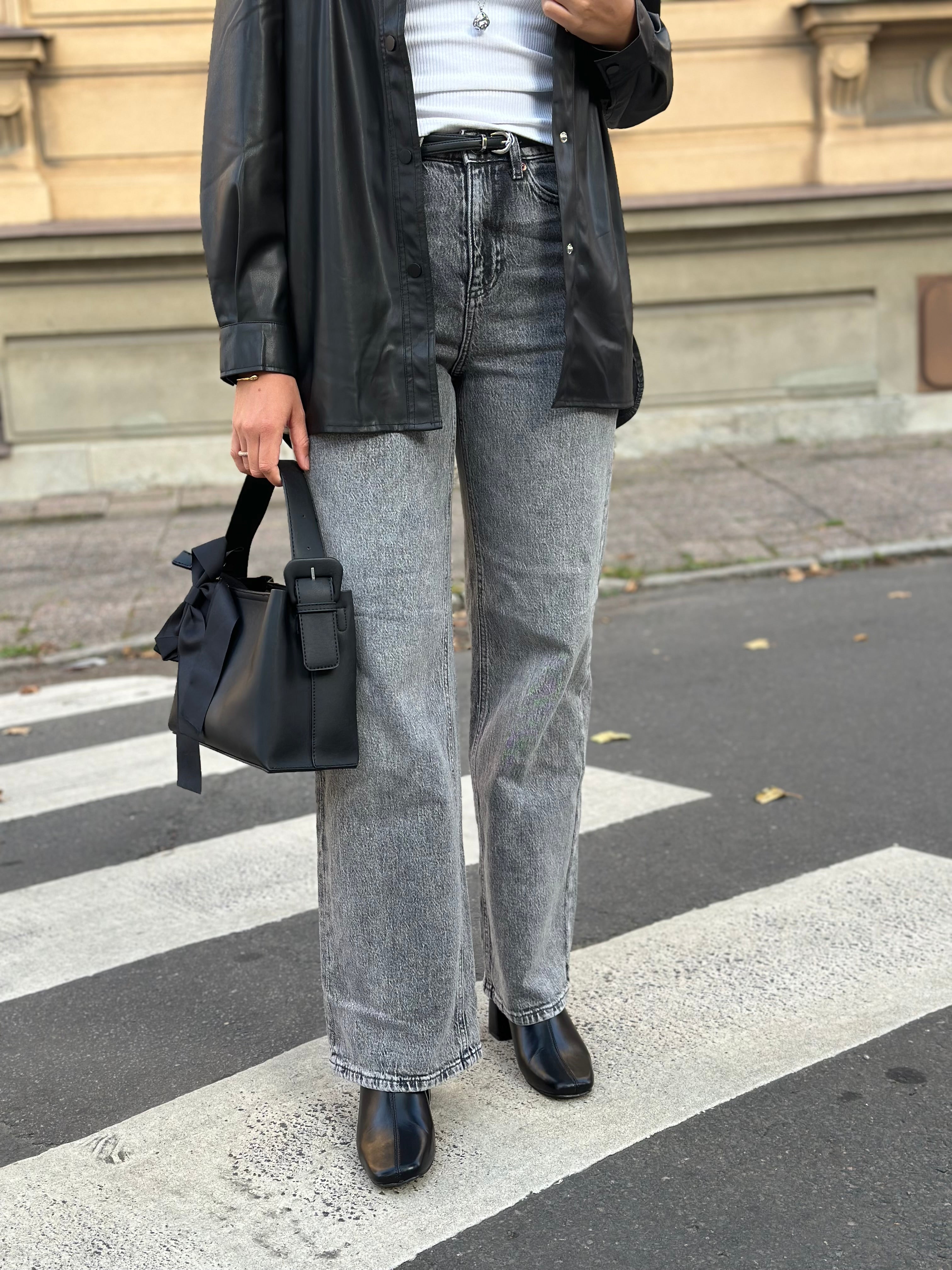 VERO MODA - TESSA HR WIDE JEANS - MEDIUM GREY DENIM