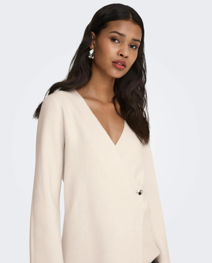 JDY - PRIME LIFE L/S V-NECK CARDIGAN - WHITECAP GRAY