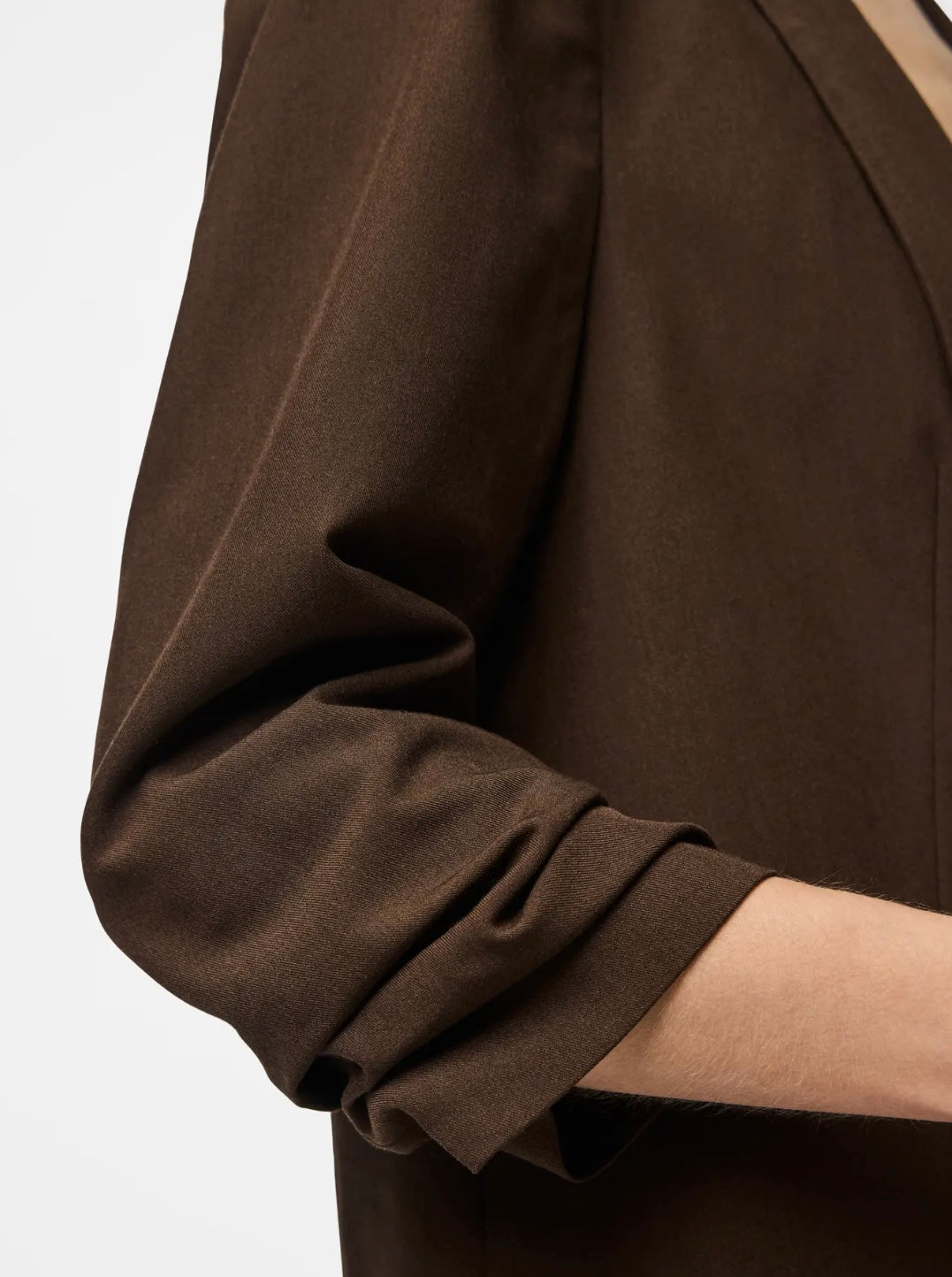 PIECES - BOSELLA 3/4 BLAZER - HOT FUDGE