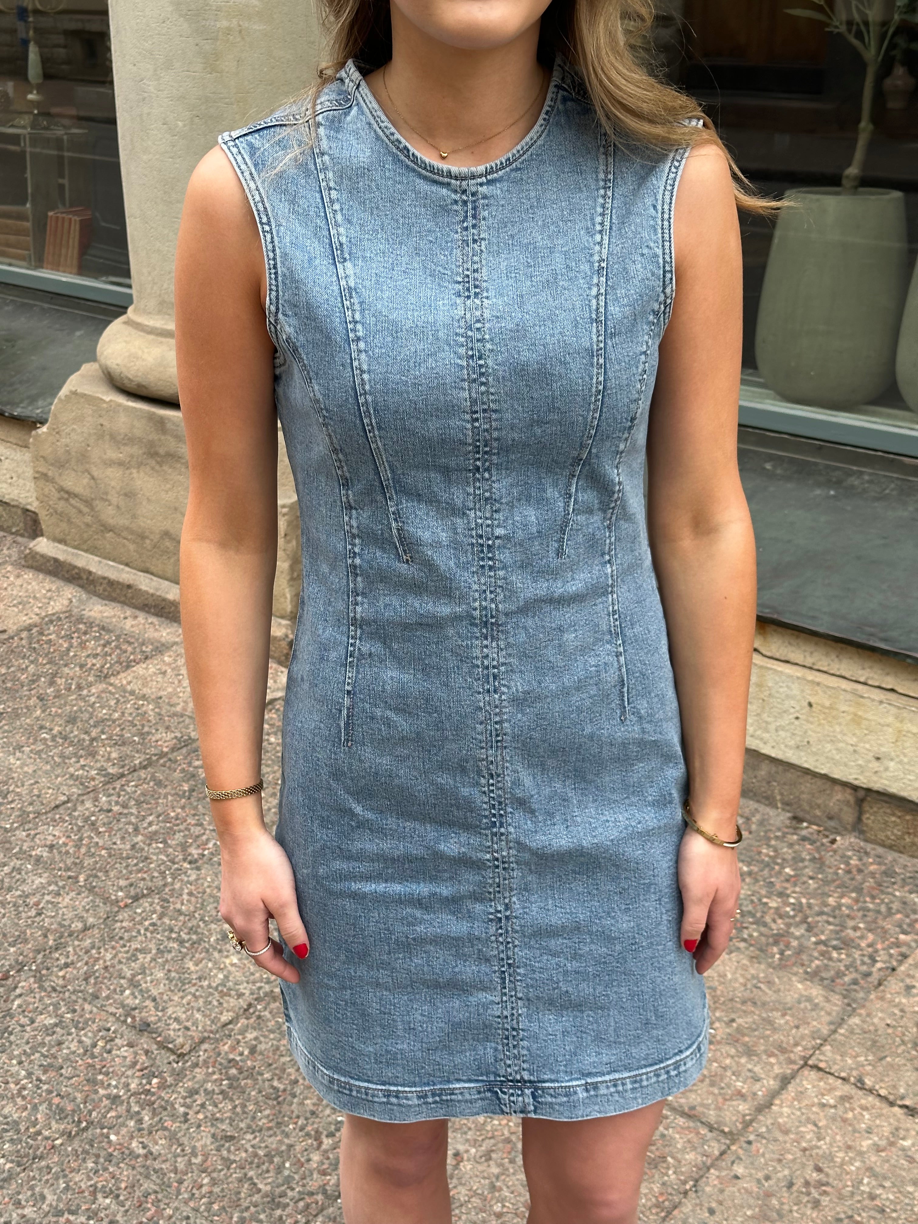 ONLY - BLAIR SL DNM DRESS - LIGHT BLUE DENIM