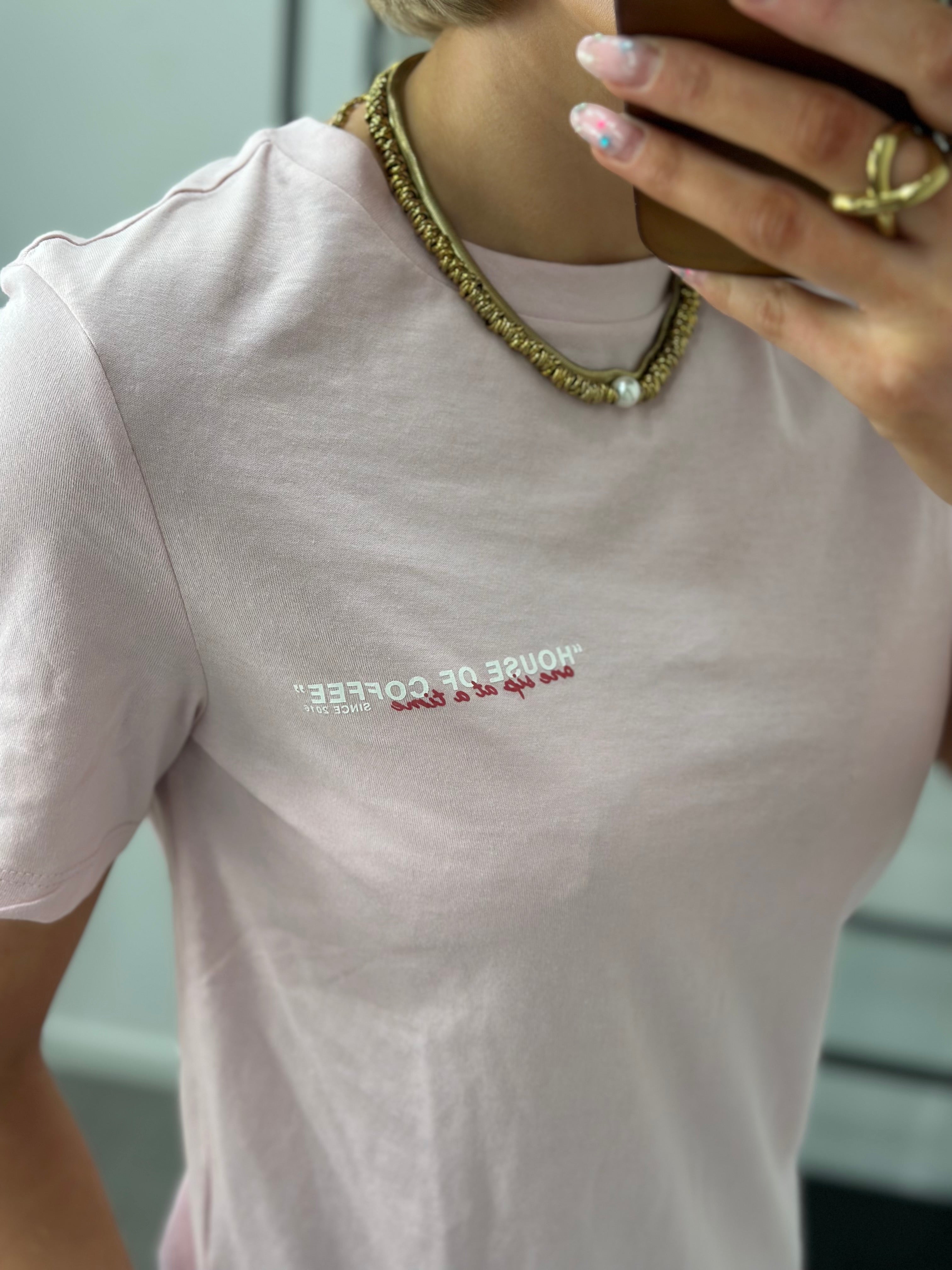 PIECES - BUDDY SS PRINTED T-SHIRT - ROSEATE SPOONBI