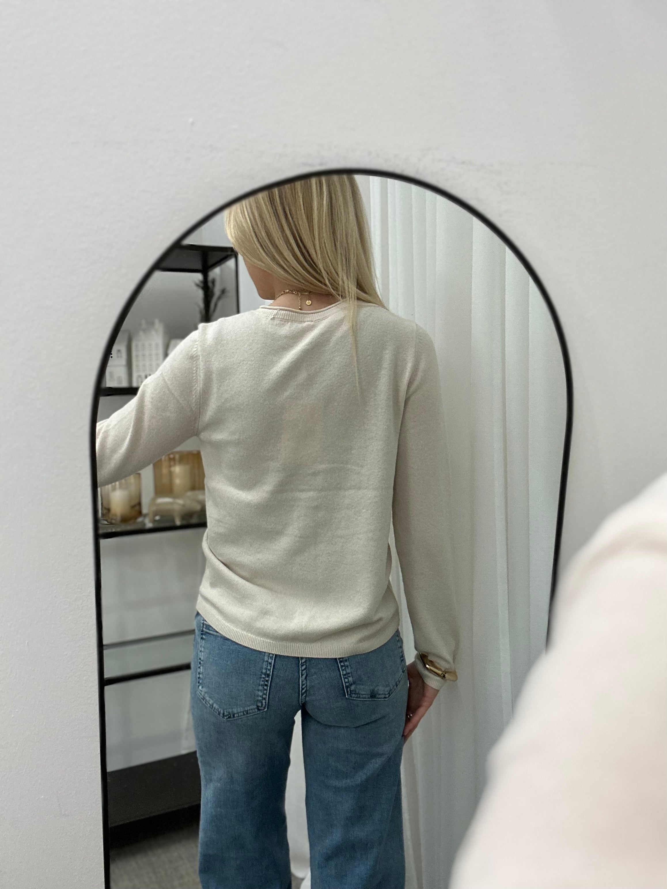 ONLY - LOYAL LIFE LS O-NECK BUT CARDIGAN - MOONBEAM/MELANGE