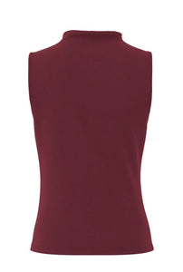 PIECES - MADISON SL DRAPED TOP - TAWNY PORT