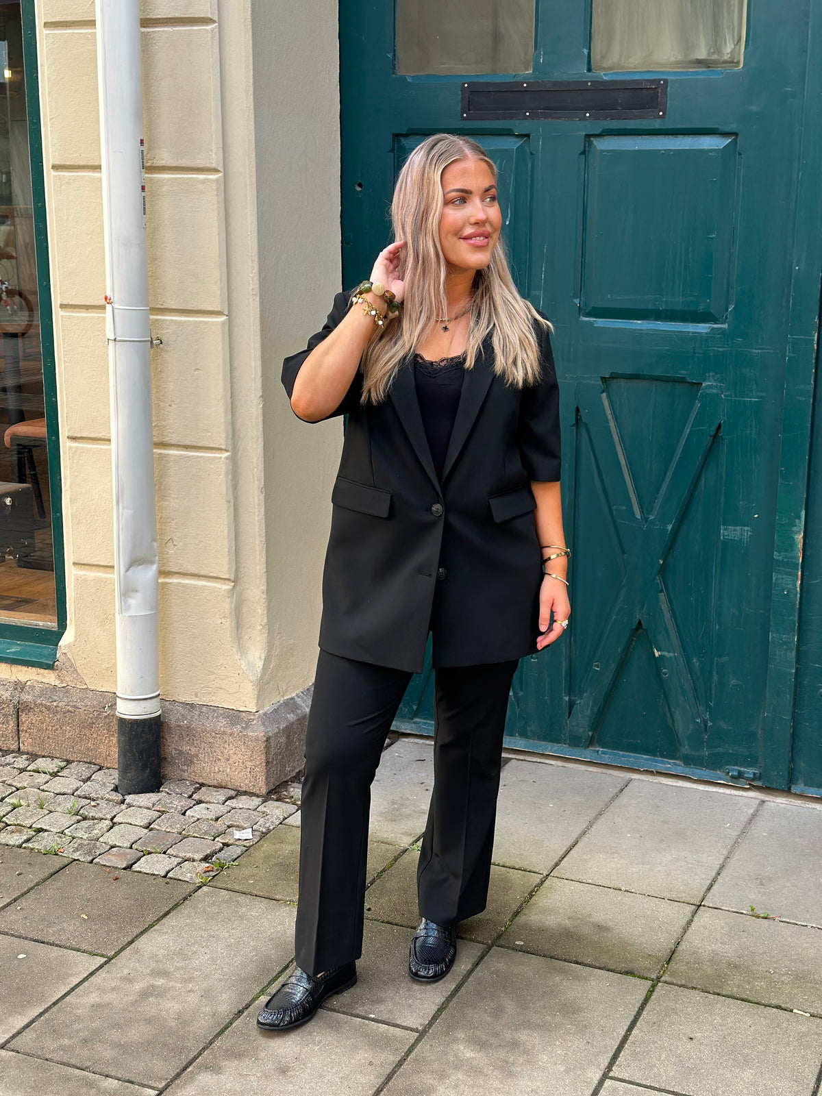 SELECTED FEMME - RITA SS RELAXED BLAZER - BLACK