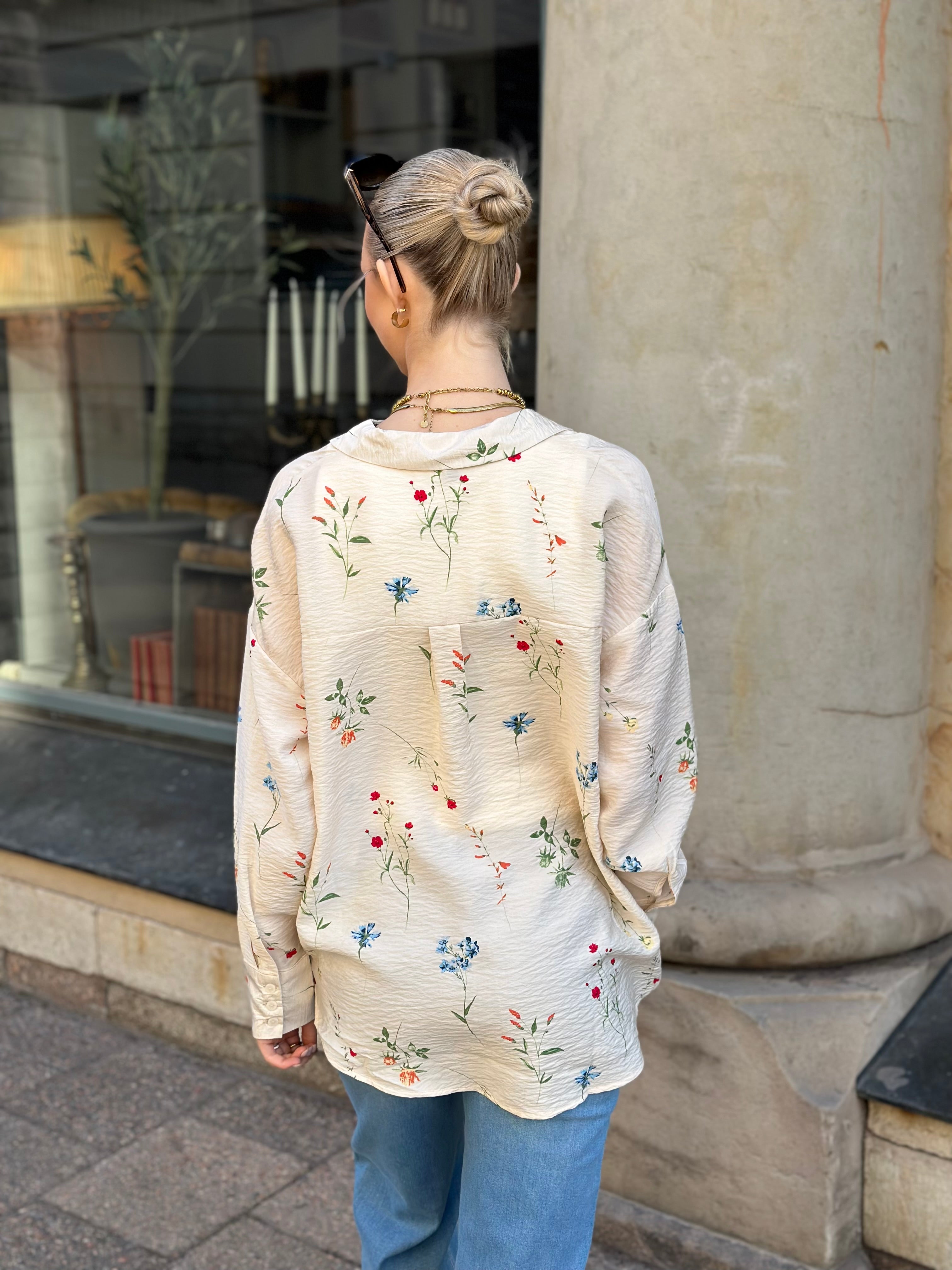 VEROMODA - JOSIE LS OVERSIZE SHIRT - BIRCH/BINA