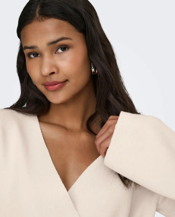 JDY - PRIME LIFE L/S V-NECK CARDIGAN - WHITECAP GRAY