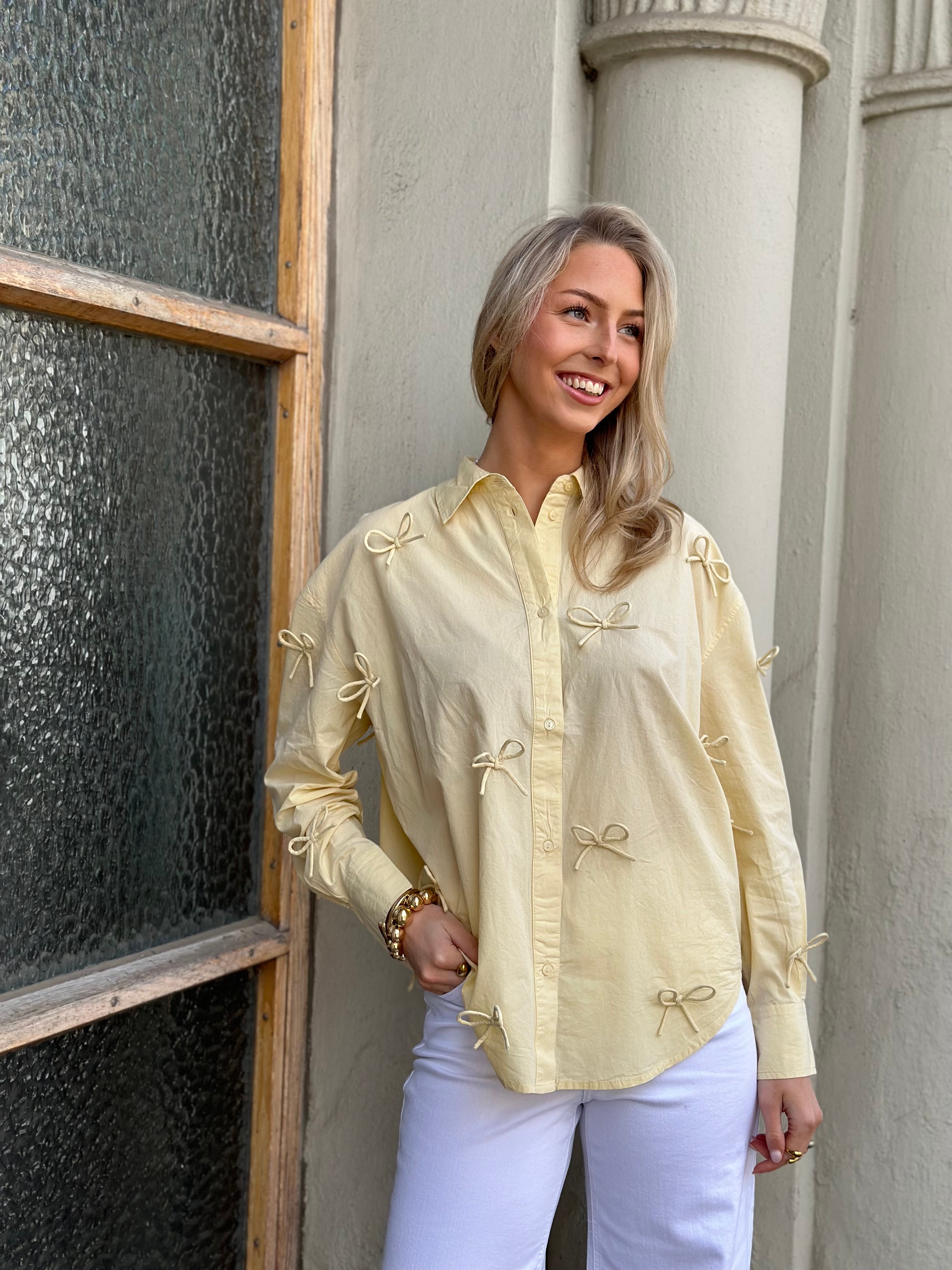 SOAKED - JOA BOW SHIRT 30408645 - YELLOW