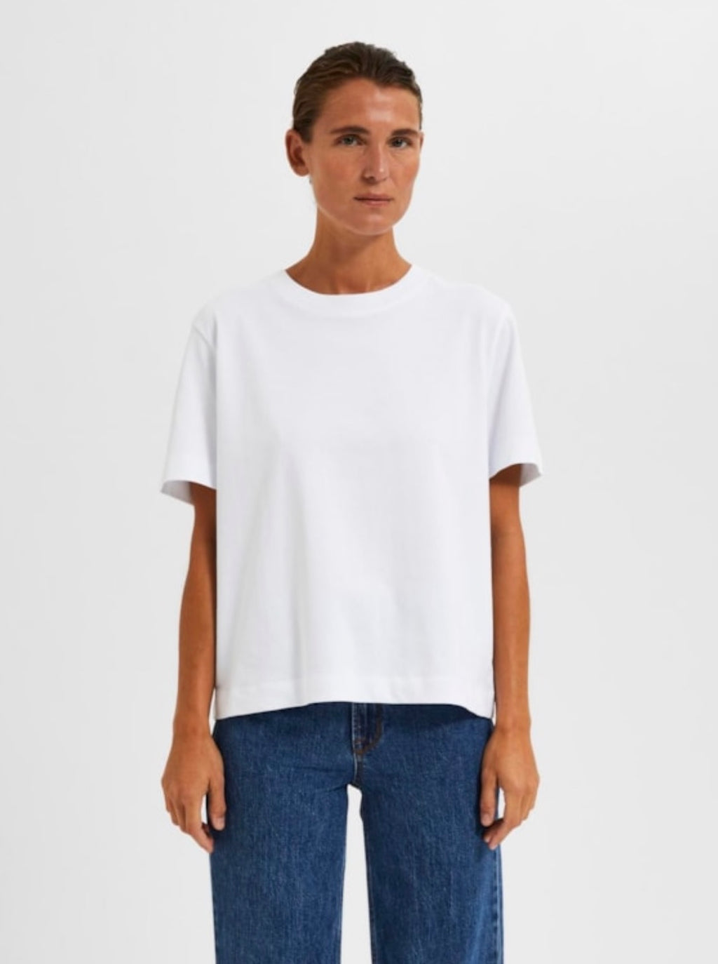 SELECTED FEMME - ESSENTIAL SS BOXY TEE - BRIGHT WHITE