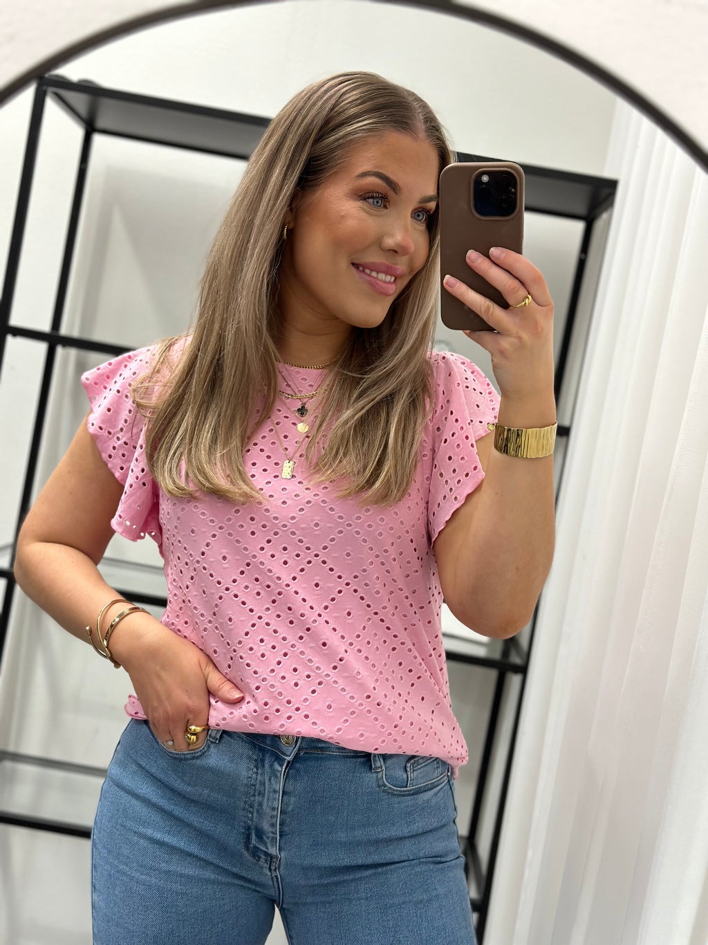 VEROMODA - TASSA SL FRILL TOP - BONBON