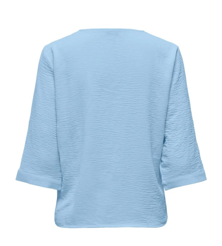 JDY - LION LIFE CAPOTE 3/4 SHIRT - POWDER BLUE