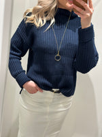 Ladda upp bild till gallerivisning, SELECTED FEMME - SELMA LS KNIT PULLOVER - DARK SAPPHIRE
