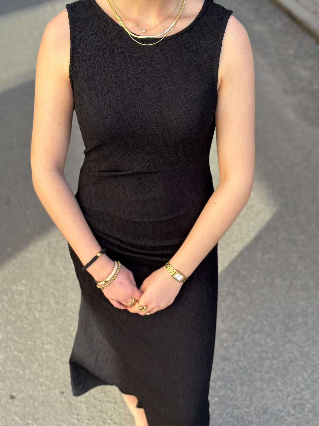 ONLY - LAVA S/L LONG DRESS - BLACK