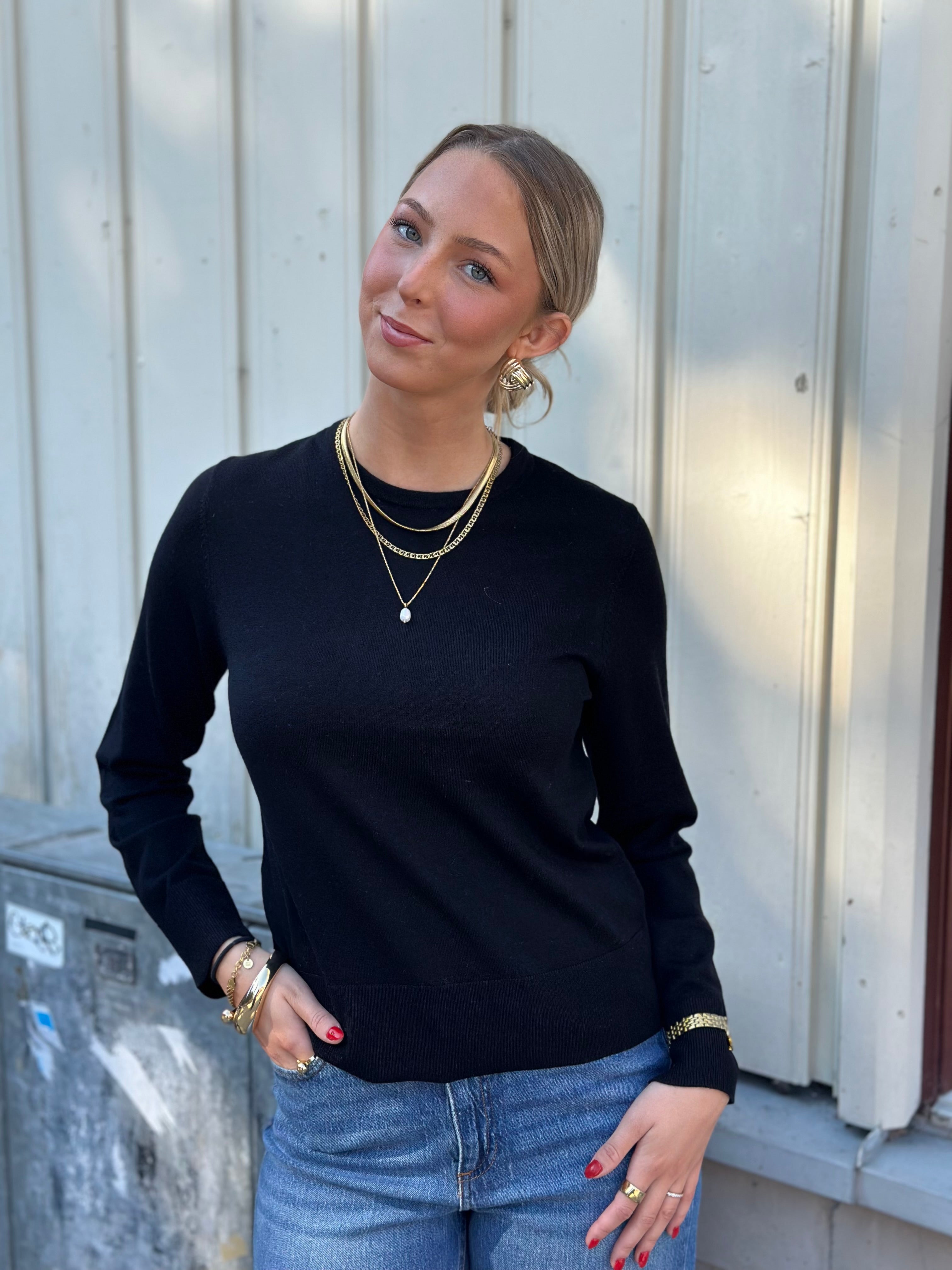 SELECTED FEMME - THEA LS MERINO KNIT - BLACK