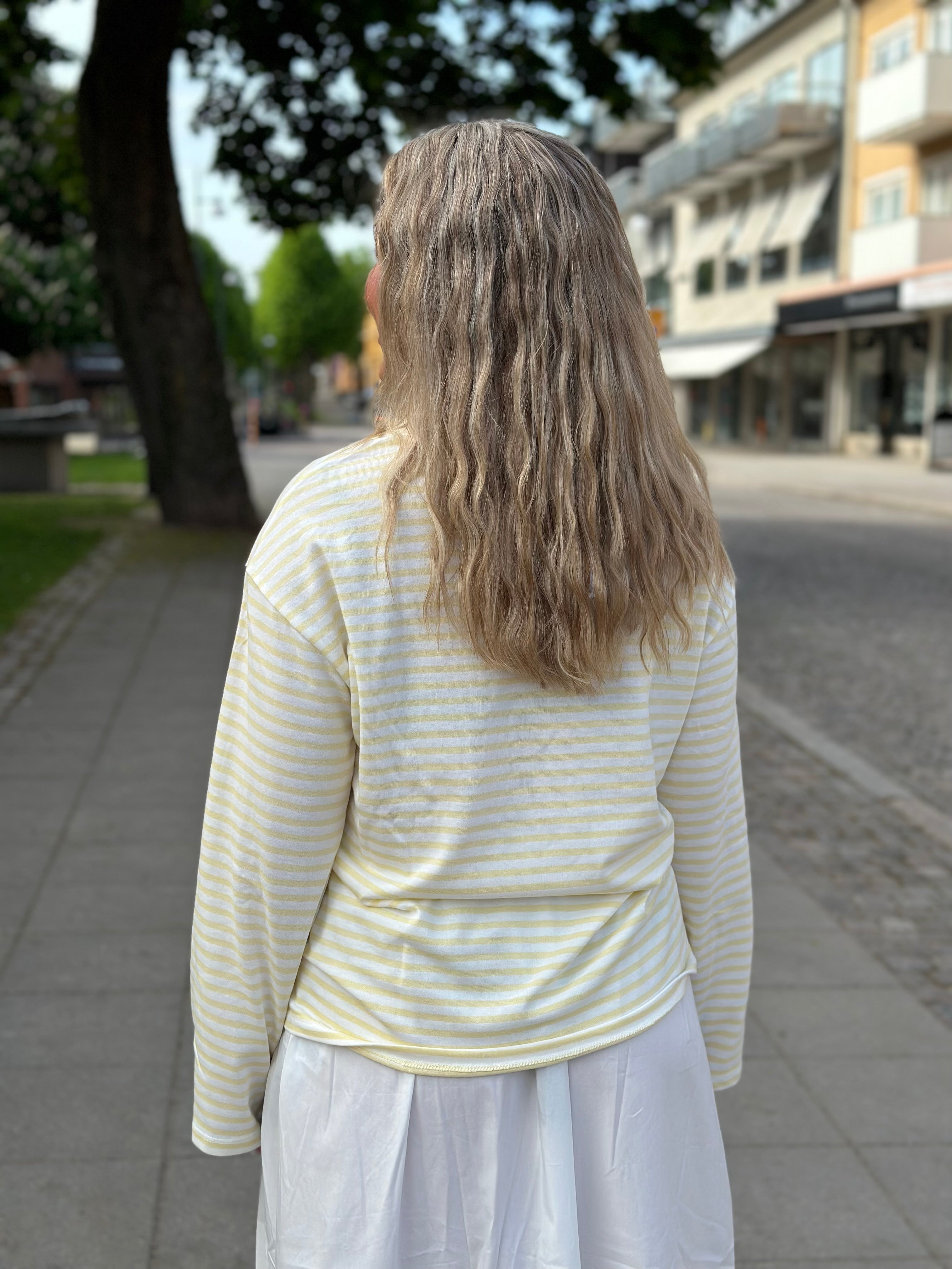 PIECES - SADIE LS TOP - BRIGHT WHITE/FRENCH VANILLA