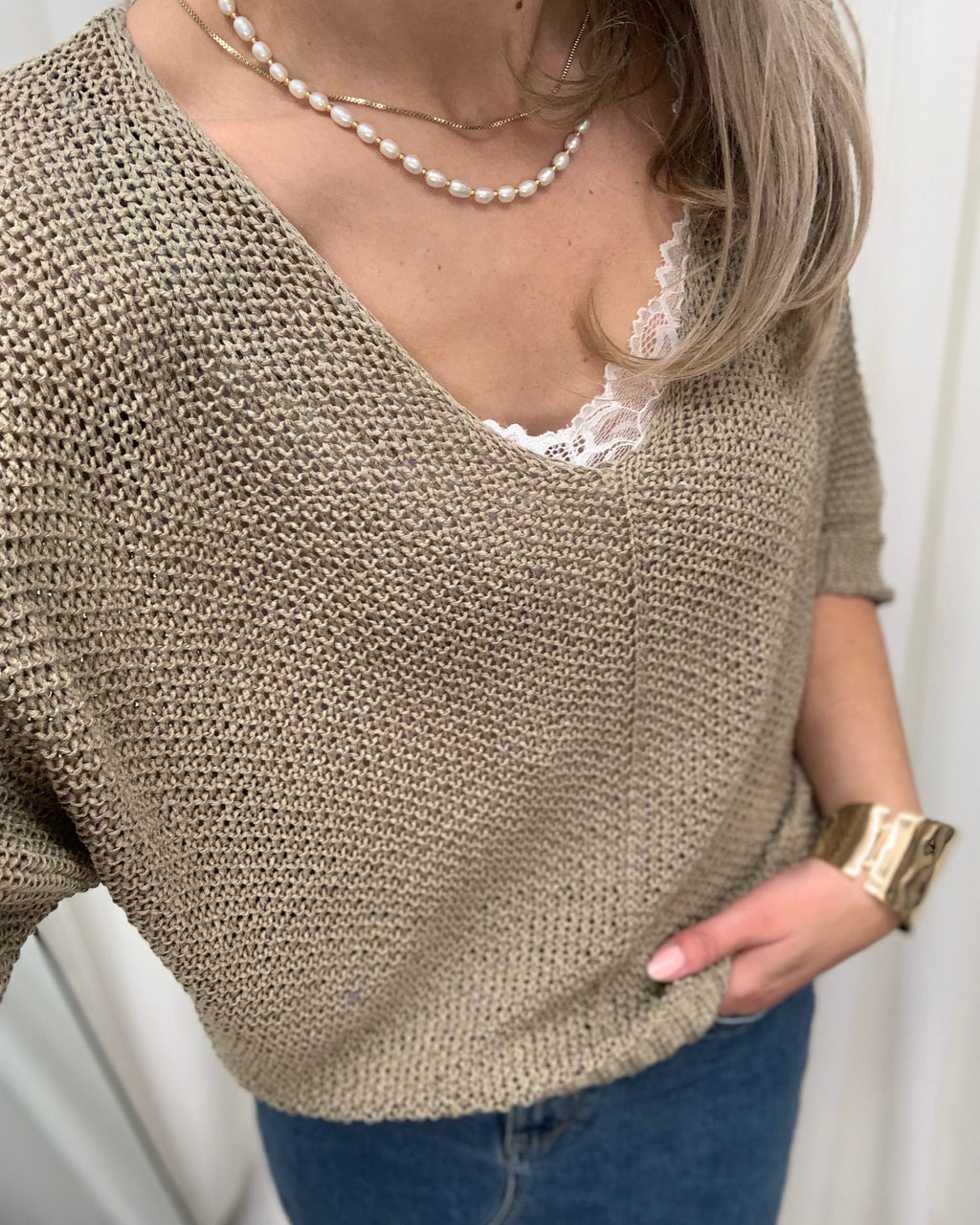 MARTA - STICKAD TRÖJA 7010 - FANGO