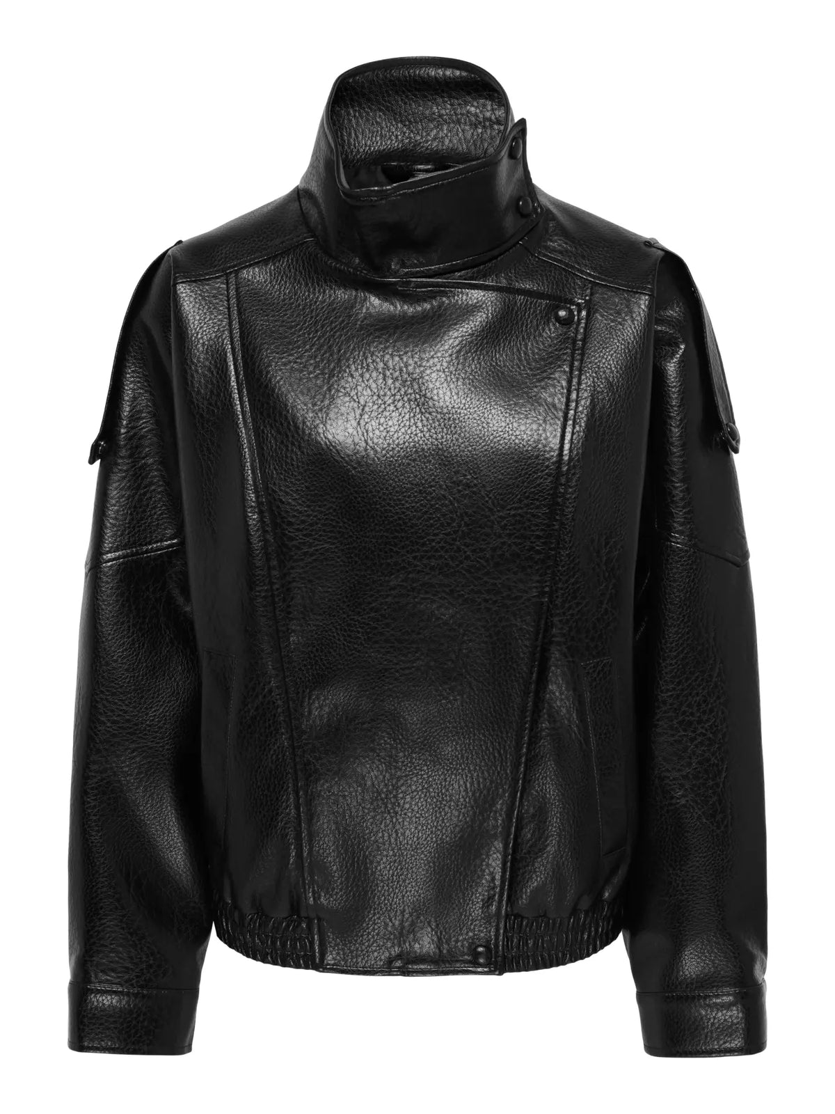 JDY - RAYE PU OVERSIZED BOMBER JACKET - BLACK