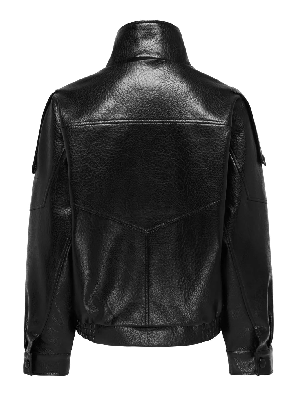 JDY - RAYE PU OVERSIZED BOMBER JACKET - BLACK
