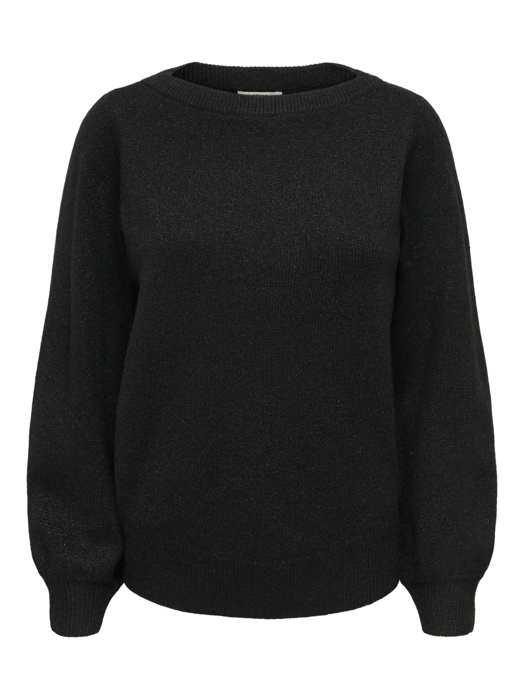JDY - RUE GLITTER L/S BOAT PULLOVE - BLACK / GLITTER