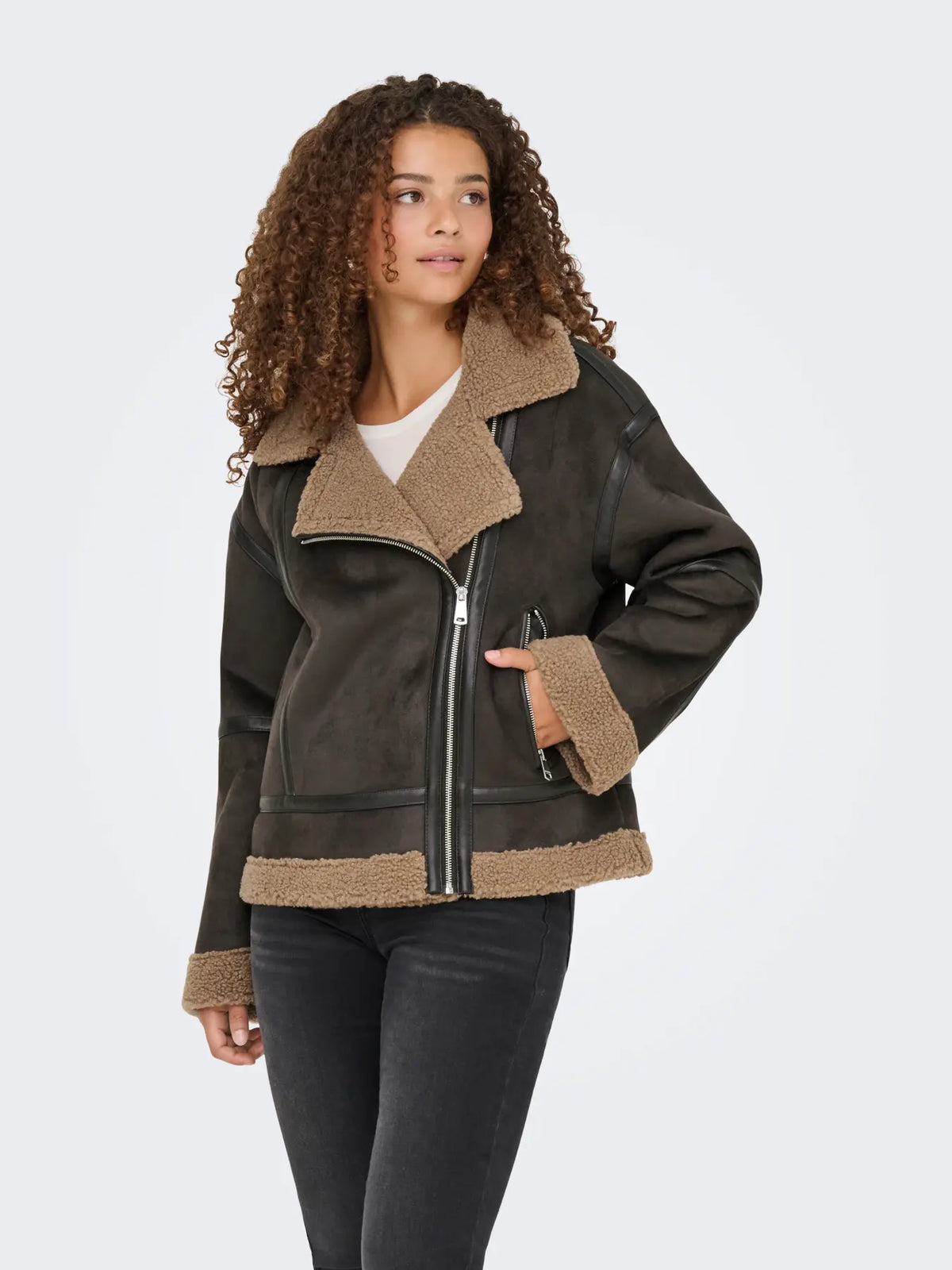 ONLY - KENDRA BOND OVERSIZED JACKET - CHOCOLATE TORTE/COCOA CRÉME