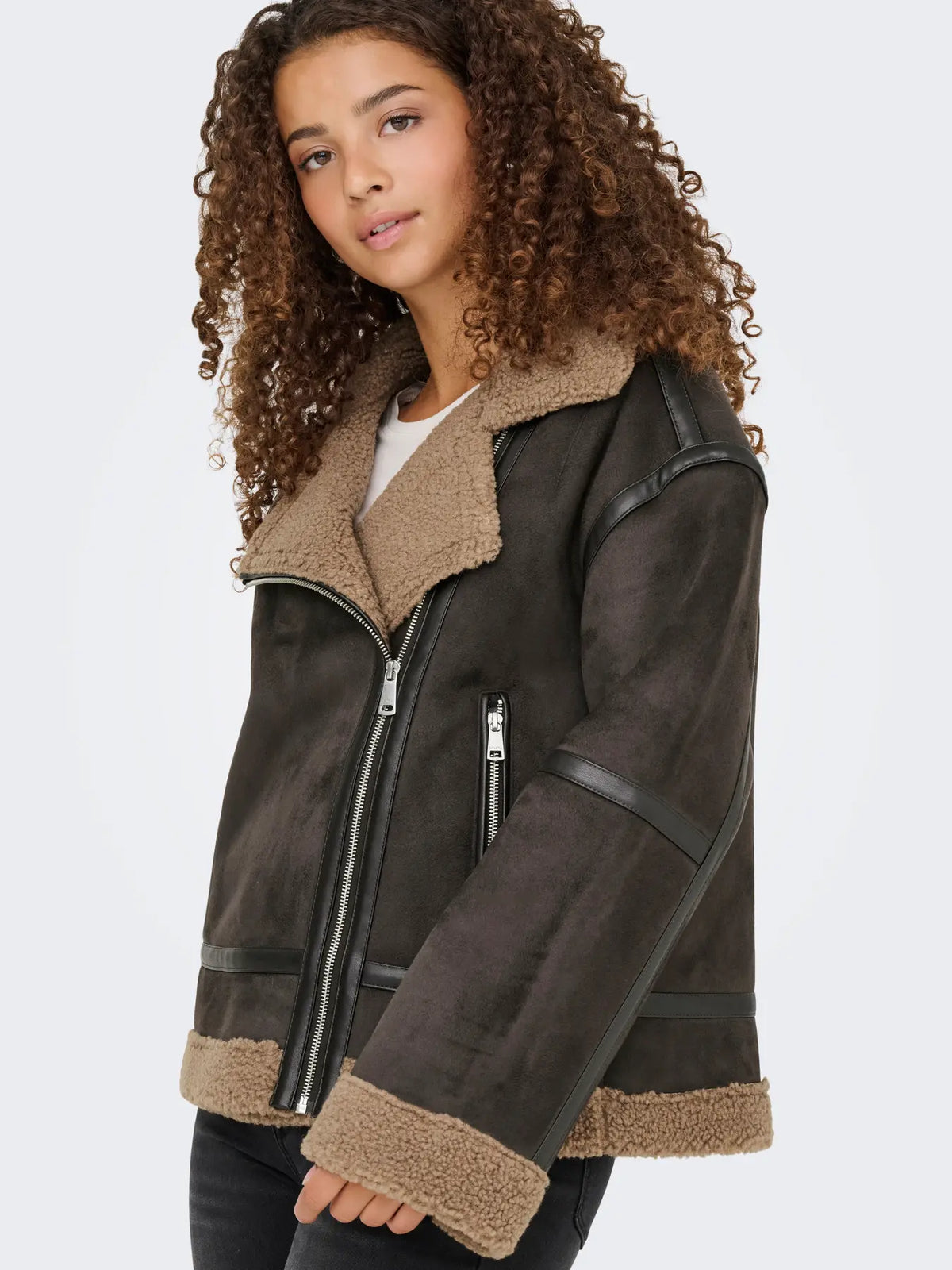 ONLY - KENDRA BOND OVERSIZED JACKET - CHOCOLATE TORTE/COCOA CRÉME