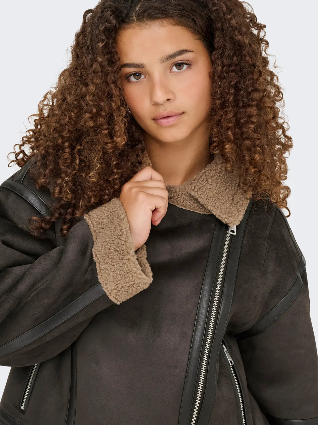 ONLY - KENDRA BOND OVERSIZED JACKET - CHOCOLATE TORTE/COCOA CRÉME