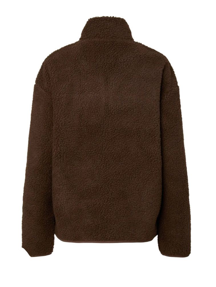 PIECES - SADIA TEDDY JACKET - HOT FUDGE