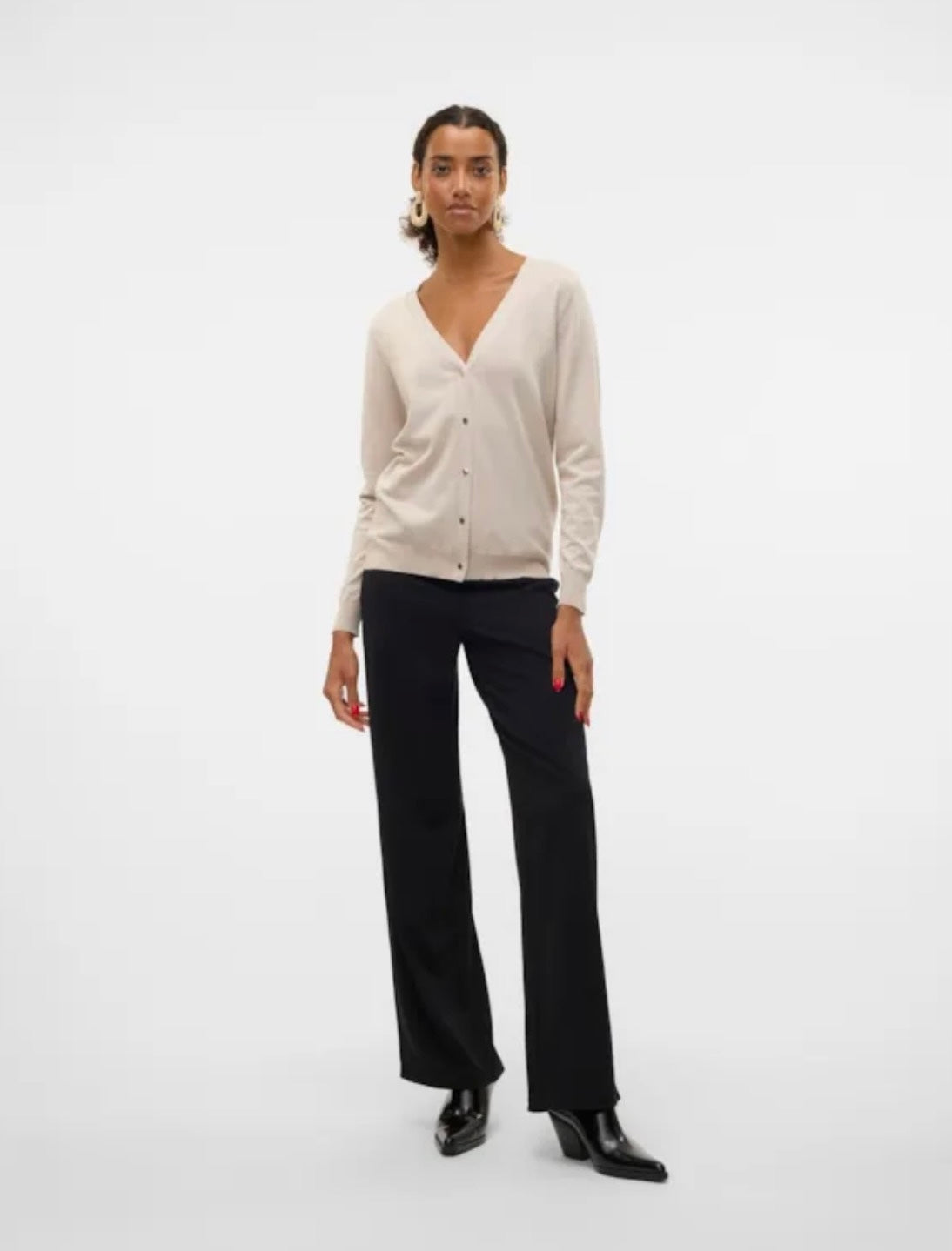 VERO MODA - BERLIN ZAMIRA MW WIDE PANT - BLACK